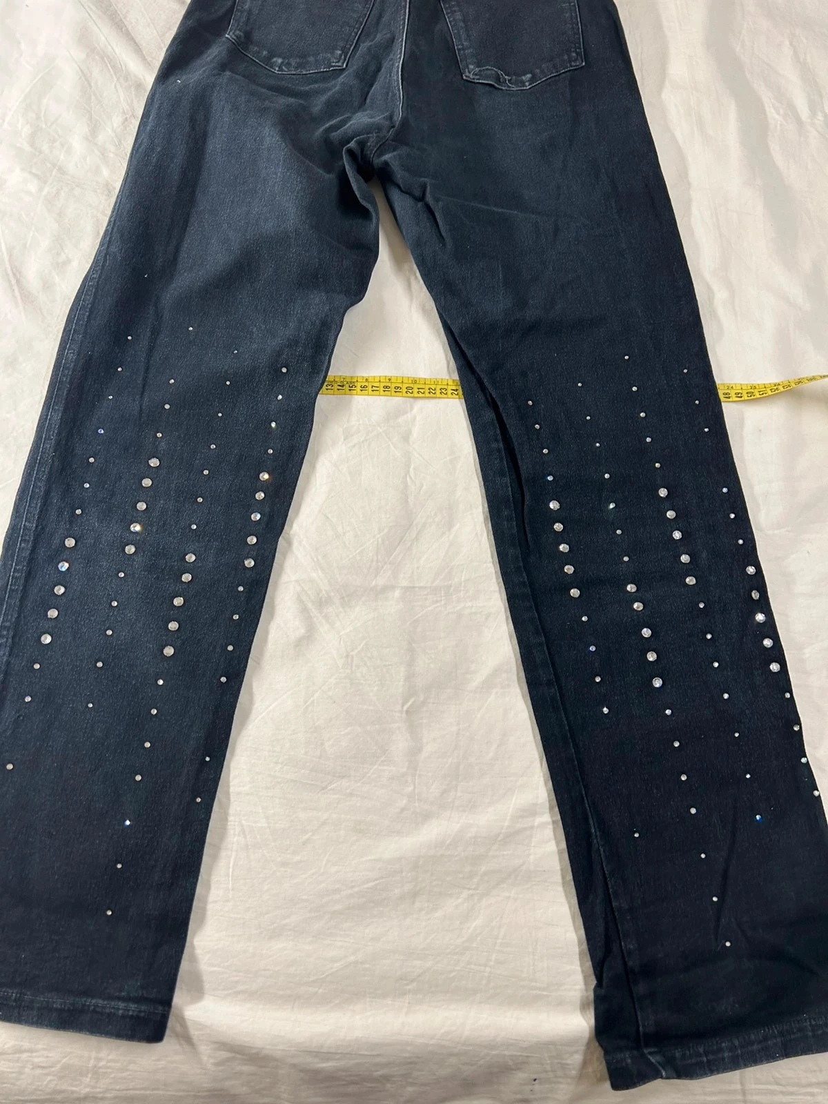 Jean negro recto con strass vintage bianca maria caselli talla 44 – photo 15